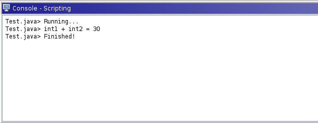 Console windows showing the result of the script execution